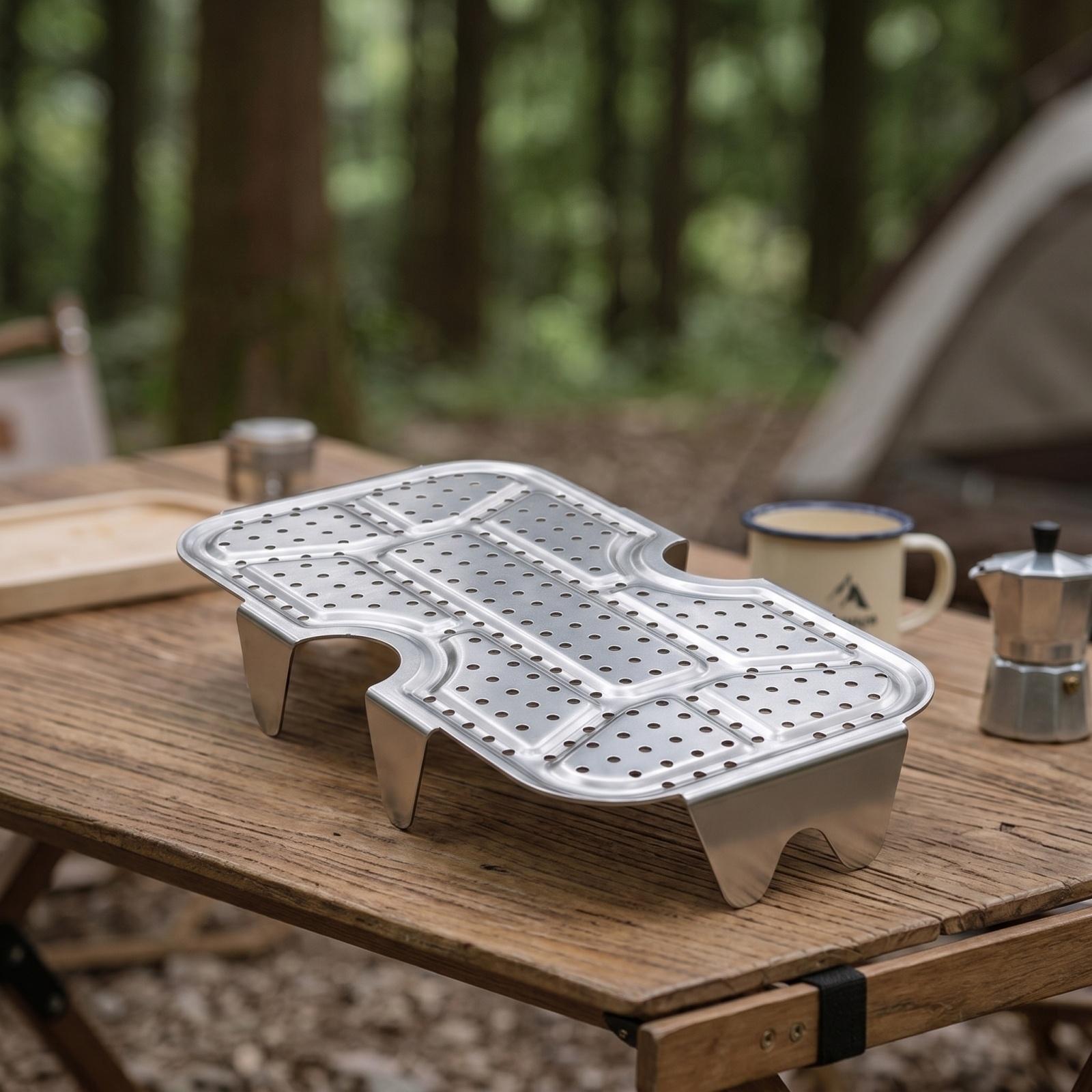 Stainless Steel Steaming Rack for Camping Portable Thickened Aluminum Base Mesh Outdoor Cooking Kitchen Accessory one size срібний
Stainless Steel Steaming Rack for Camping Portable Thickened Aluminum Base Mesh Outdoor Cooking Kitchen Accessory one size срібний