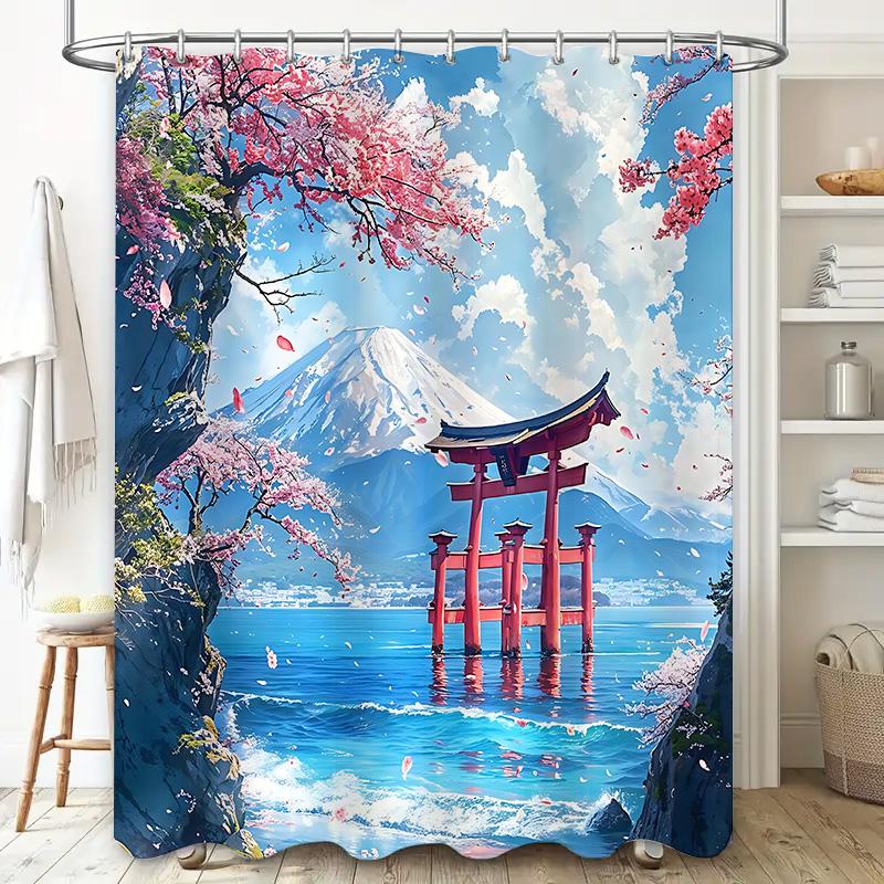 Cherry Blossoms And Mount Fuji Shower Curtain Japanese Style Bathroom Decor Waterproof Fabric Privacy Screen For Home Use W60H190(CM)-1 Pcs
Cherry Blossoms And Mount Fuji Shower Curtain Japanese Style Bathroom Decor Waterproof Fabric Privacy Screen For Home Use W60H190(CM)-1 Pcs