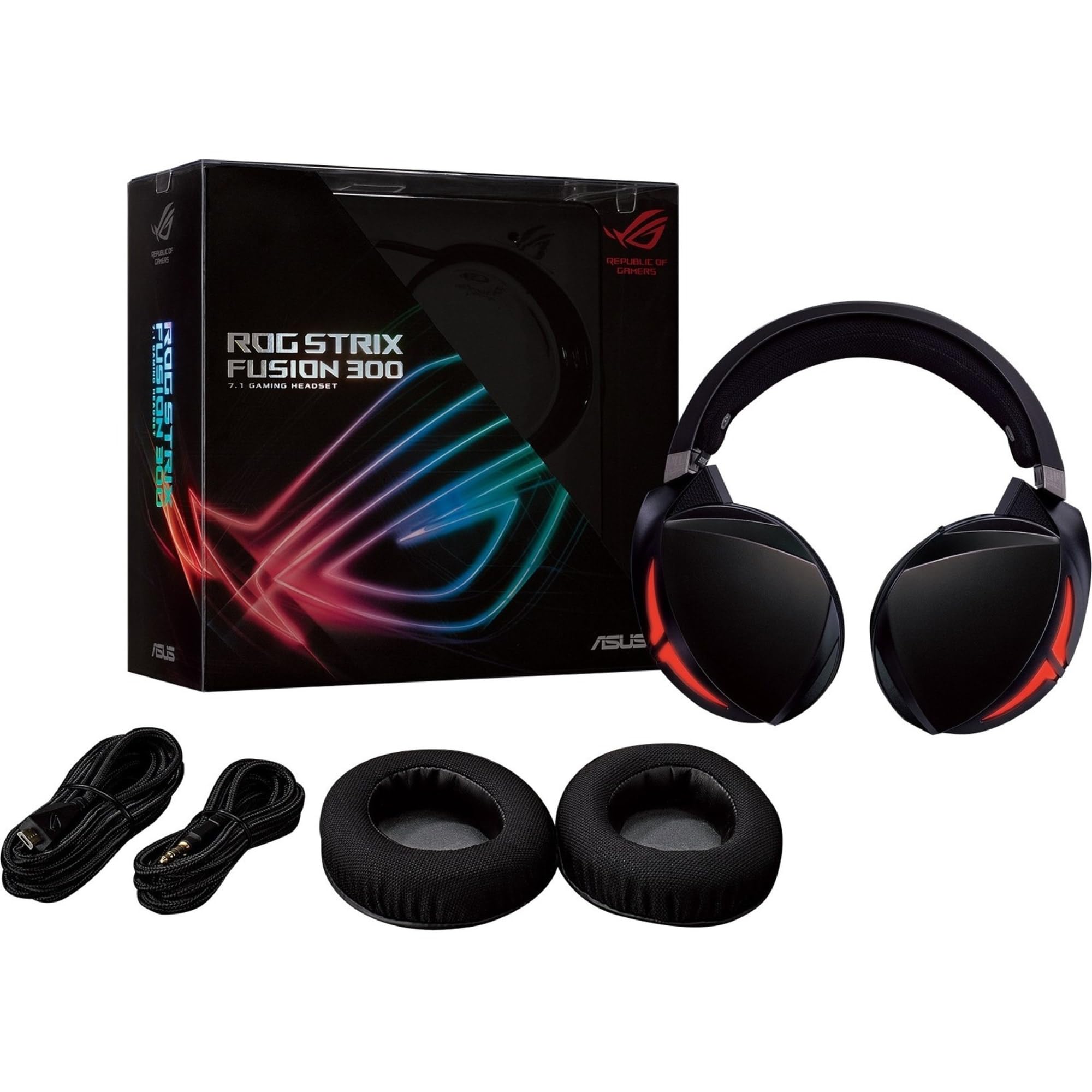Модель игровой гарнитуры ROG Strix Fusion 300 с разъемом USB2.0 и 3,5 мм совместима с ПК ASUS, MAC, игровым оборудованием и т. д.
Модель игровой гарнитуры ROG Strix Fusion 300 с разъемом USB2.0 и 3,5 мм совместима с ПК ASUS, MAC, игровым оборудованием и т. д.