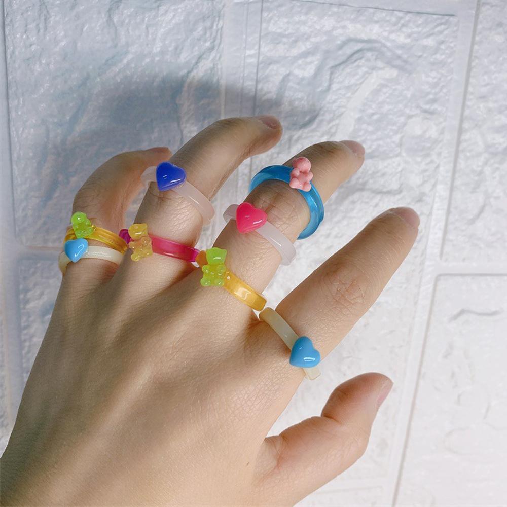 Cartoon Bear Transparent For Women Acrylic Rings Bear Resin Ring Love Heart Fashion Jewelry B
Cartoon Bear Transparent For Women Acrylic Rings Bear Resin Ring Love Heart Fashion Jewelry B