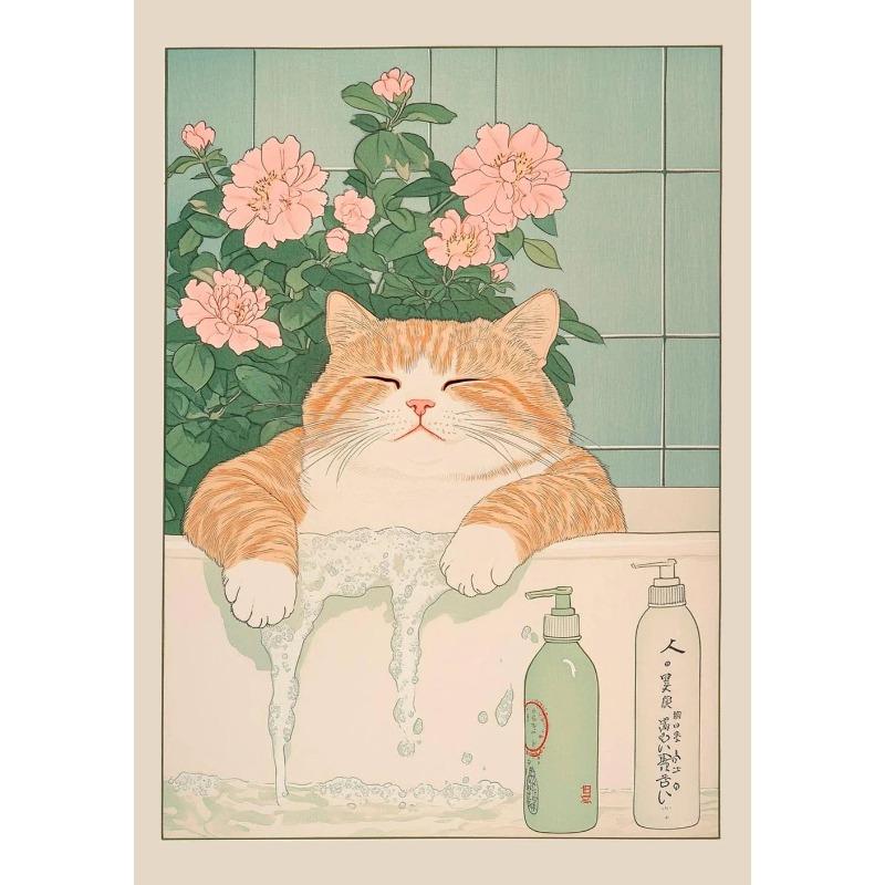 Japanese Tabby Cat in Bathtub Poster Prints Minimalist Wall Art Print Canvas Painting for Living Room Modern Home Decor 21X30CMNo Framed
Japanese Tabby Cat in Bathtub Poster Prints Minimalist Wall Art Print Canvas Painting for Living Room Modern Home Decor 21X30CMNo Framed