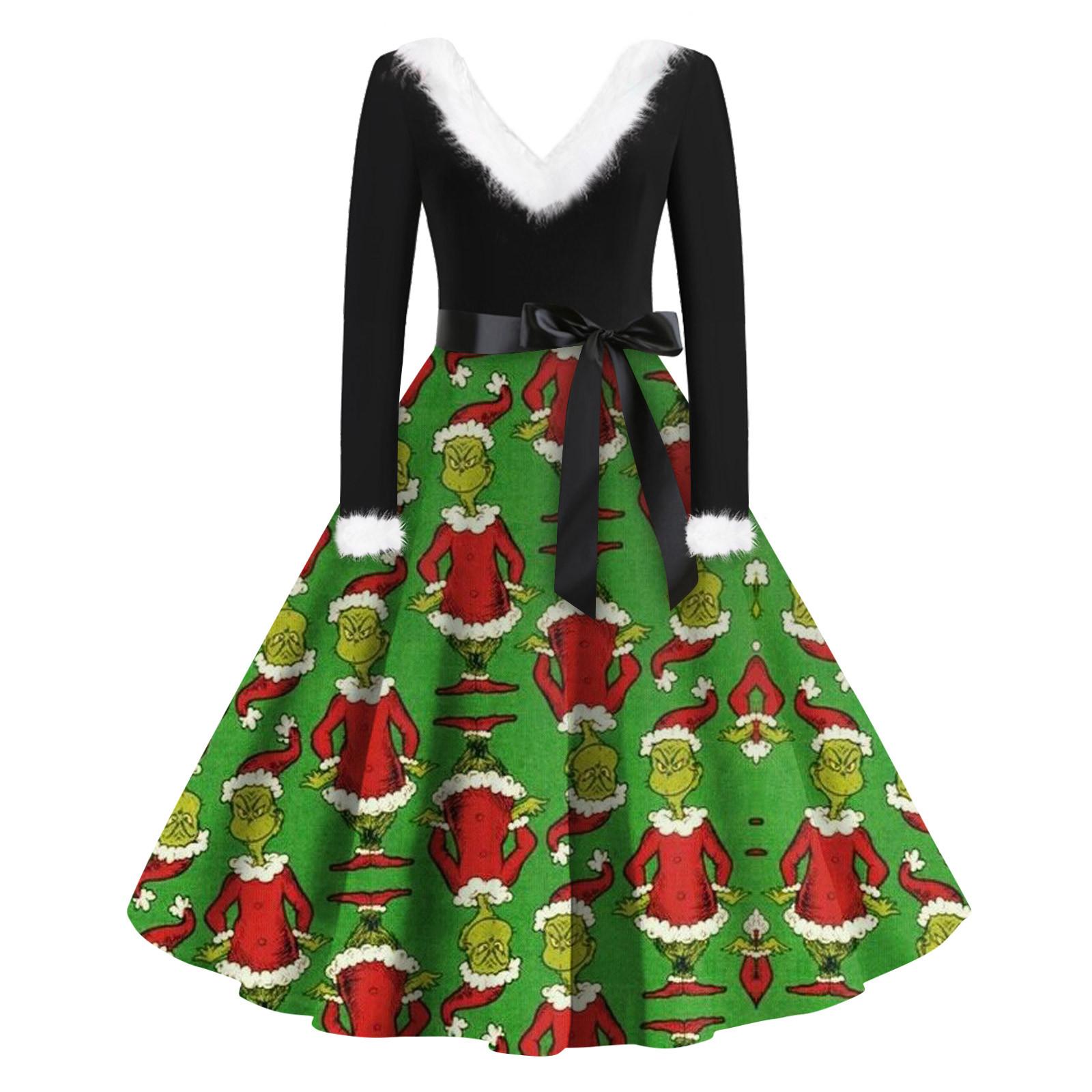 Women s Fashion V-Neck Casual Slim Christmas Printed Long Sleeve Woolen Dresses S винний
Women s Fashion V-Neck Casual Slim Christmas Printed Long Sleeve Woolen Dresses S винний