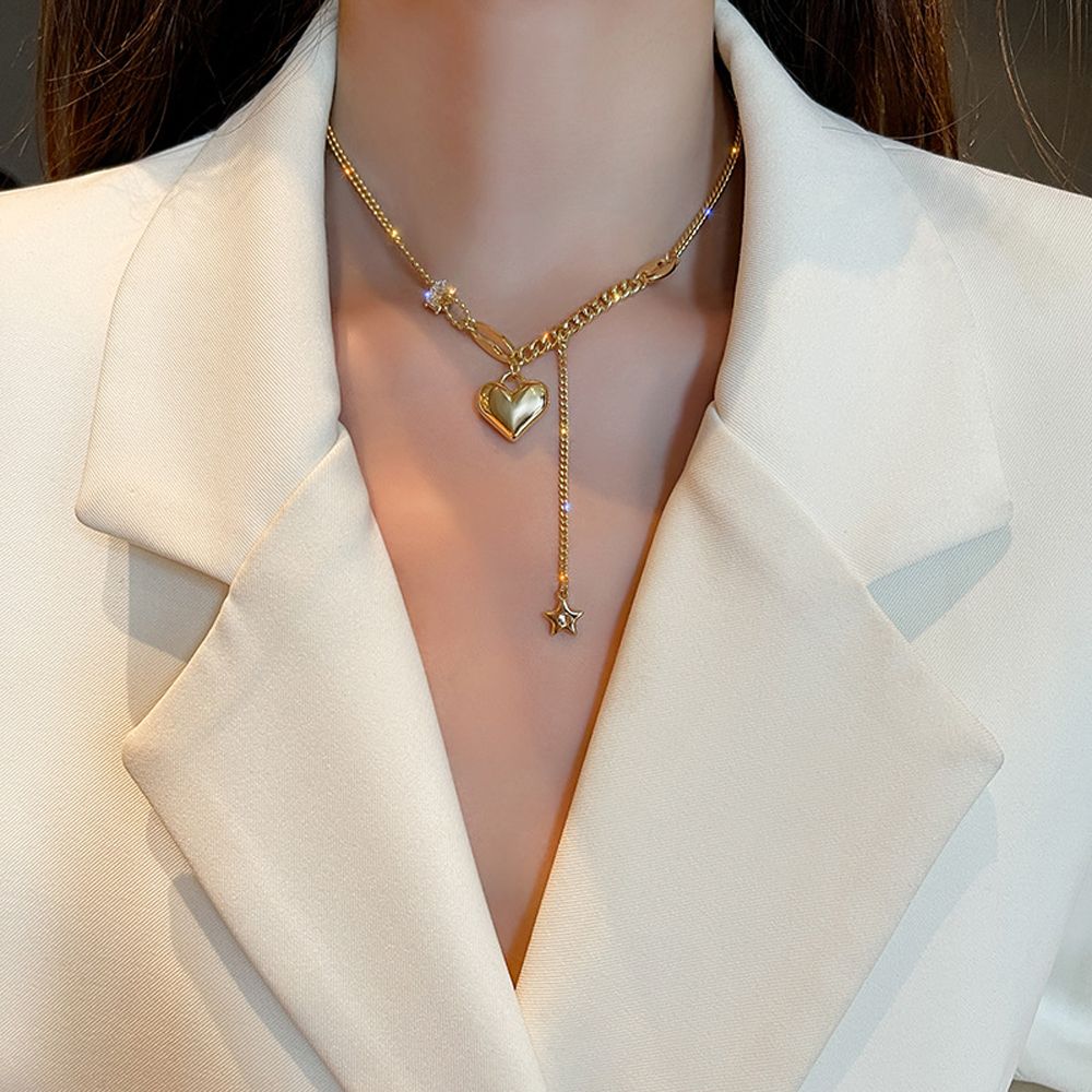 Fashion Jewelry Crystal Pendant Star Korean Style Necklace Tassel Woman Clavicle Choker Peach Heart
Fashion Jewelry Crystal Pendant Star Korean Style Necklace Tassel Woman Clavicle Choker Peach Heart