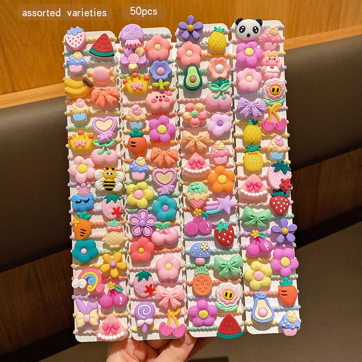 50 cartoon cute rubber band styles with random sweet hair rings suitable for daily use as hair accessories
50 cartoon cute rubber band styles with random sweet hair rings suitable for daily use as hair accessories