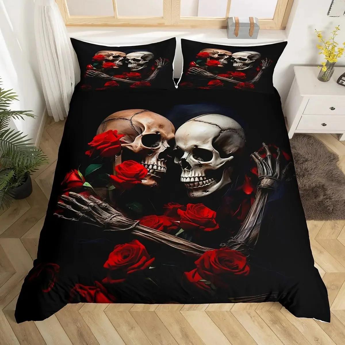 Sugar Skul Lover Soft Duvet Cover King Kising Couple Skeleton Beding Set Red Rose Warm Comforter Cover Death plus Love Theme Comfortable Quilt Cover 100*200cm Single
Sugar Skul Lover Soft Duvet Cover King Kising Couple Skeleton Beding Set Red Rose Warm Comforter Cover Death plus Love Theme Comfortable Quilt Cover 100*200cm Single