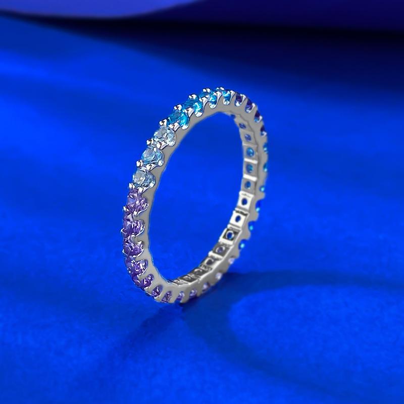 Color Treasure Lavender Series Gradual Change Color Row Ring Ring Bohemian Style Full Diamond Ring No. 9
Color Treasure Lavender Series Gradual Change Color Row Ring Ring Bohemian Style Full Diamond Ring No. 9