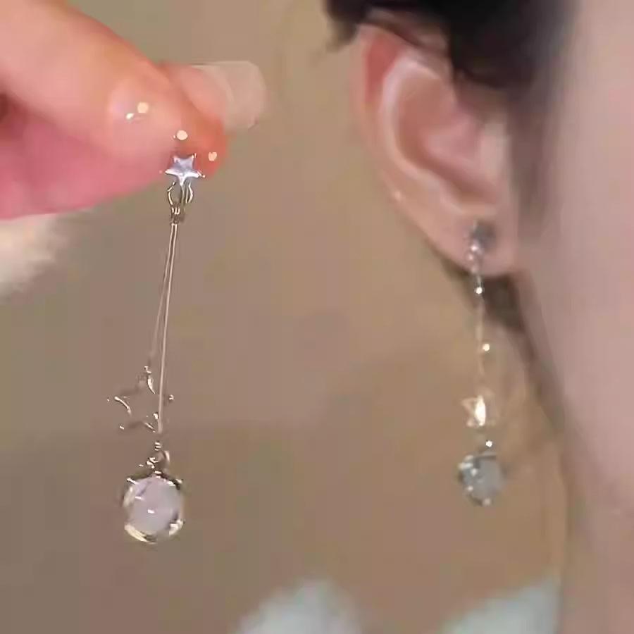 Star opal pendant earrings versatile simple temperament earrings niche fashion high-end earrings
Star opal pendant earrings versatile simple temperament earrings niche fashion high-end earrings