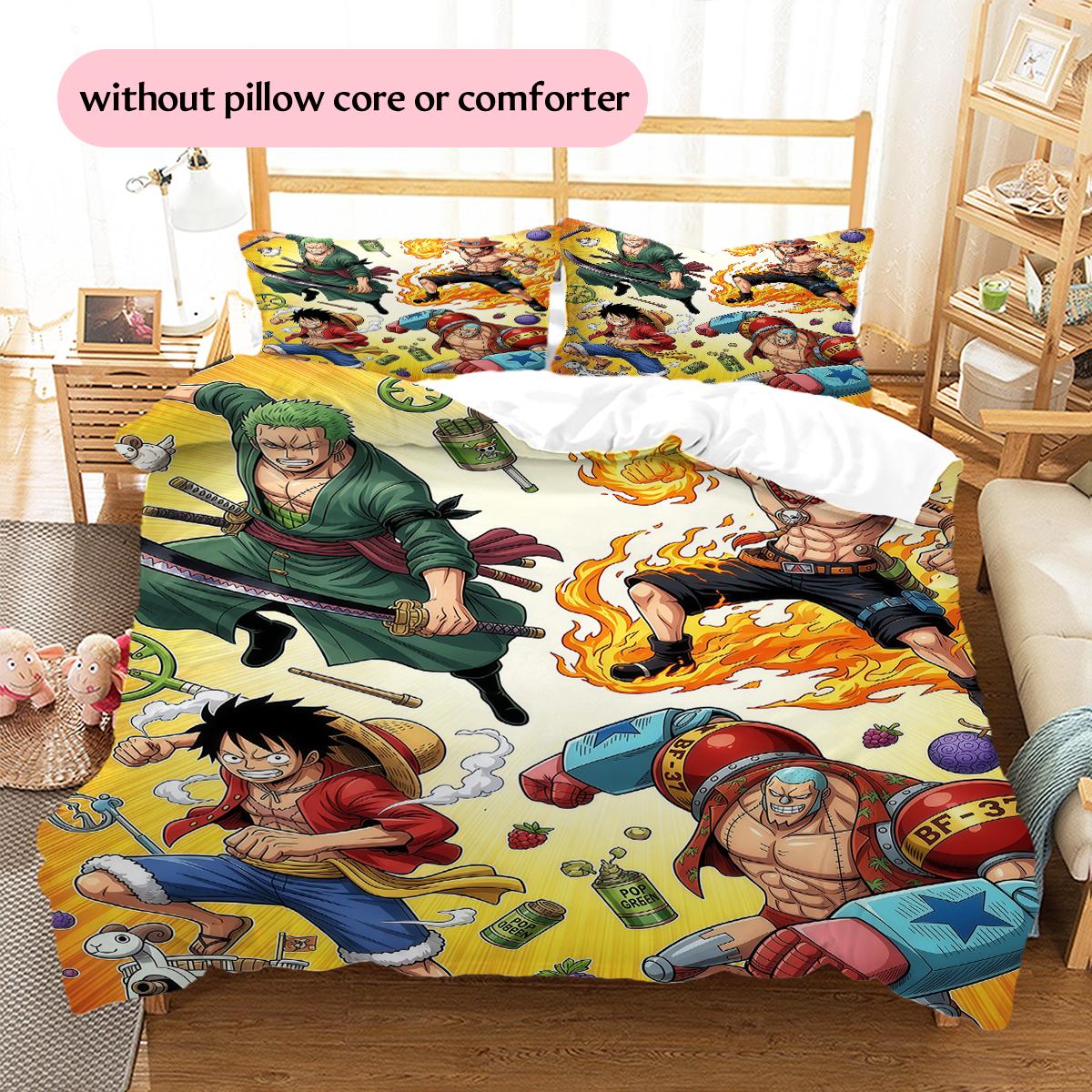 One Piece Main Characters Action Pattern Bedding Home Decoration Festival Gift (1 * duvet cover + 2 * pillowcase, without core) 135x200cm
One Piece Main Characters Action Pattern Bedding Home Decoration Festival Gift (1 * duvet cover + 2 * pillowcase, without core) 135x200cm