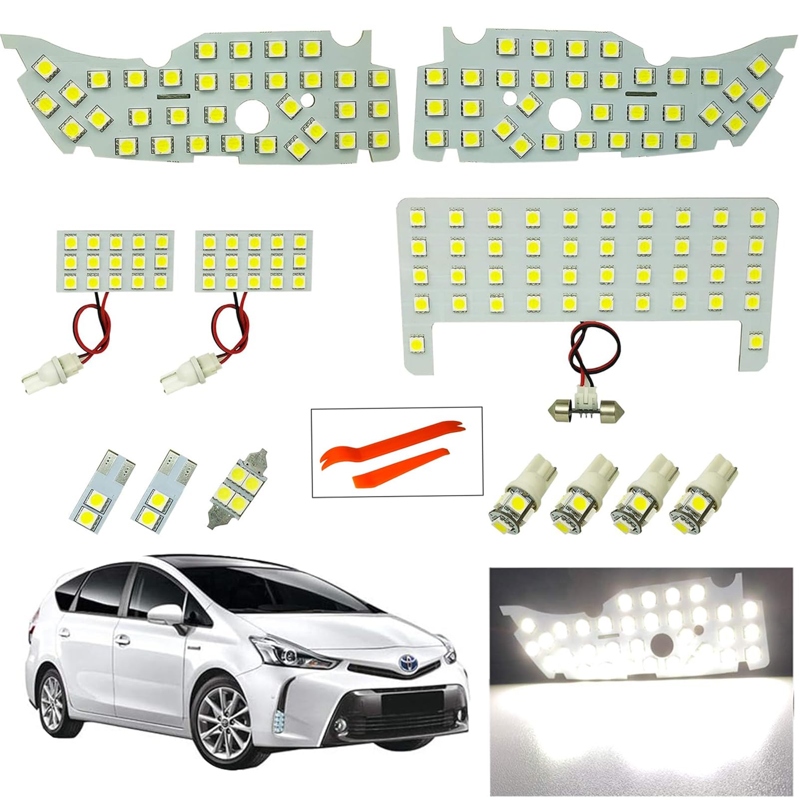 TORIBIO Interior Lighting Compatible with Toyota Prius Alpha 40 Series 2011 Dedicated LED Room Lamp Set (May onwards) - (ZVW40 Series)
TORIBIO Interior Lighting Compatible with Toyota Prius Alpha 40 Series 2011 Dedicated LED Room Lamp Set (May onwards) - (ZVW40 Series)