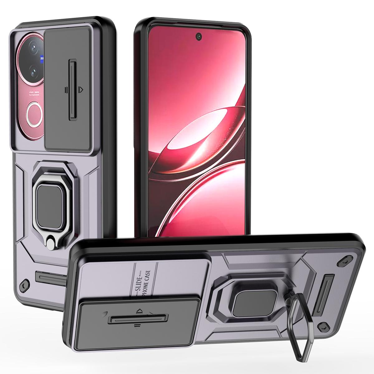 Чохол для vivo V50 5G PC+TPU Підставка Захисник телефону з кришкою для об єктива Purple
Чохол для vivo V50 5G PC+TPU Підставка Захисник телефону з кришкою для об єктива Purple