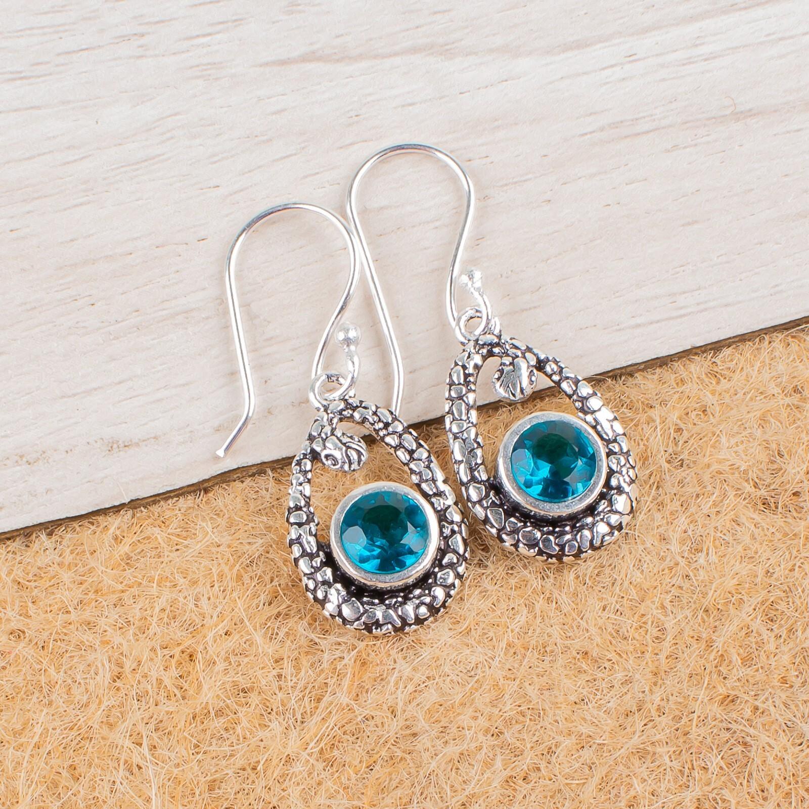 Blue Apatite Gemstone 925 Sterling Silver Jewelry Earrings 1.38 For Women Gift CE-3-16
Blue Apatite Gemstone 925 Sterling Silver Jewelry Earrings 1.38 For Women Gift CE-3-16