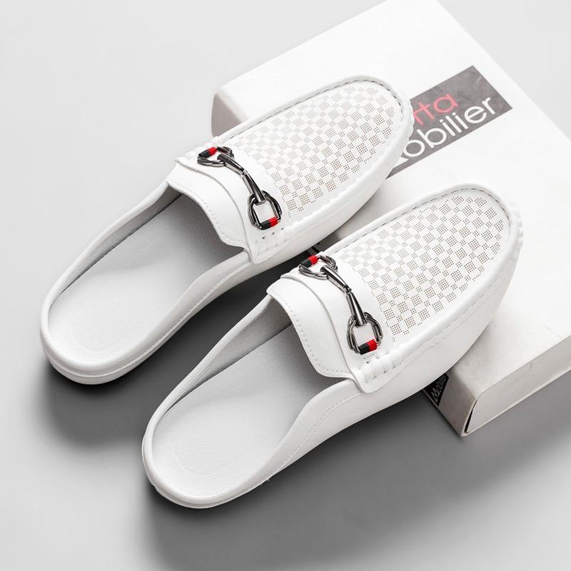 Men s White Mule Loafers Faux Leather Slip-On Backless Shoes with Horsebit Buckle for Casual Daily Wear 46 білий
Men s White Mule Loafers Faux Leather Slip-On Backless Shoes with Horsebit Buckle for Casual Daily Wear 46 білий