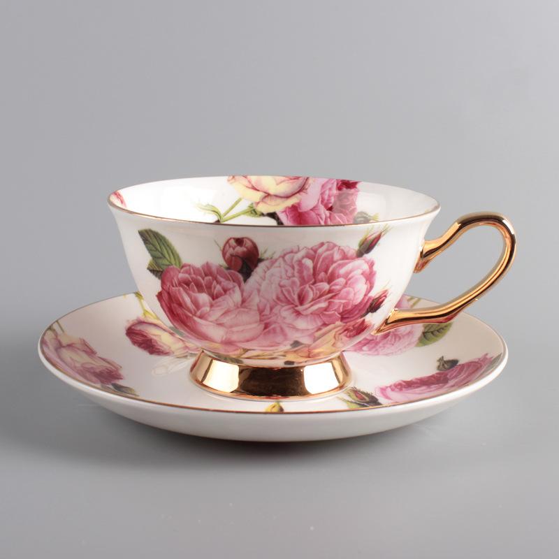 Керамические цветочные кофейные чашки, тарелки, чашки для послеобеденного чая 101-200ml