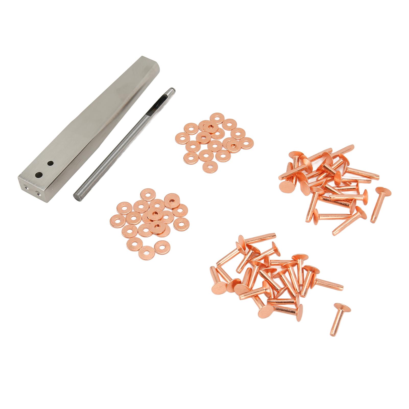 Copper Rivets Burrs Kit Copper Rivets with Setters Rust Proof Studs DIY Leather Craft Tool for Clothing Bag Belt Type 2
Copper Rivets Burrs Kit Copper Rivets with Setters Rust Proof Studs DIY Leather Craft Tool for Clothing Bag Belt Type 2
