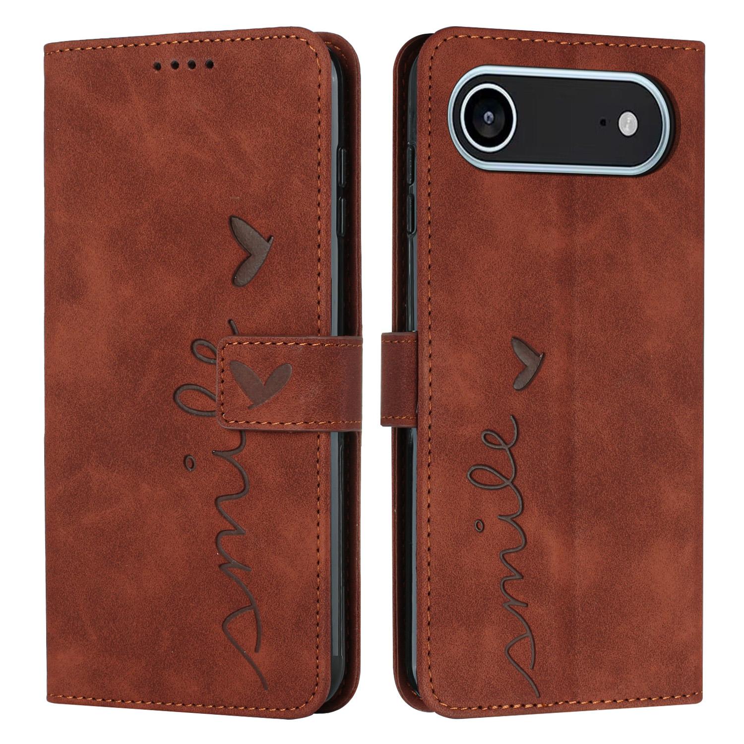 For iPhone 17 Air Stand Case PU Leather Phone Cover Imprinted Heart Pattern Brown
For iPhone 17 Air Stand Case PU Leather Phone Cover Imprinted Heart Pattern Brown