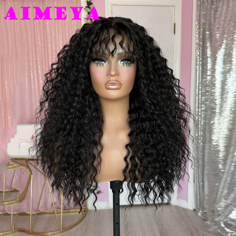 AIMEYA Black Long Curly Synthetic Lace Front Wig for Women 13x4 Glueless Natural Hairline Synthetic Hair Wig Daily Use Cosplay (Black,26inches) чорний
AIMEYA Black Long Curly Synthetic Lace Front Wig for Women 13x4 Glueless Natural Hairline Synthetic Hair Wig Daily Use Cosplay (Black,26inches) чорний