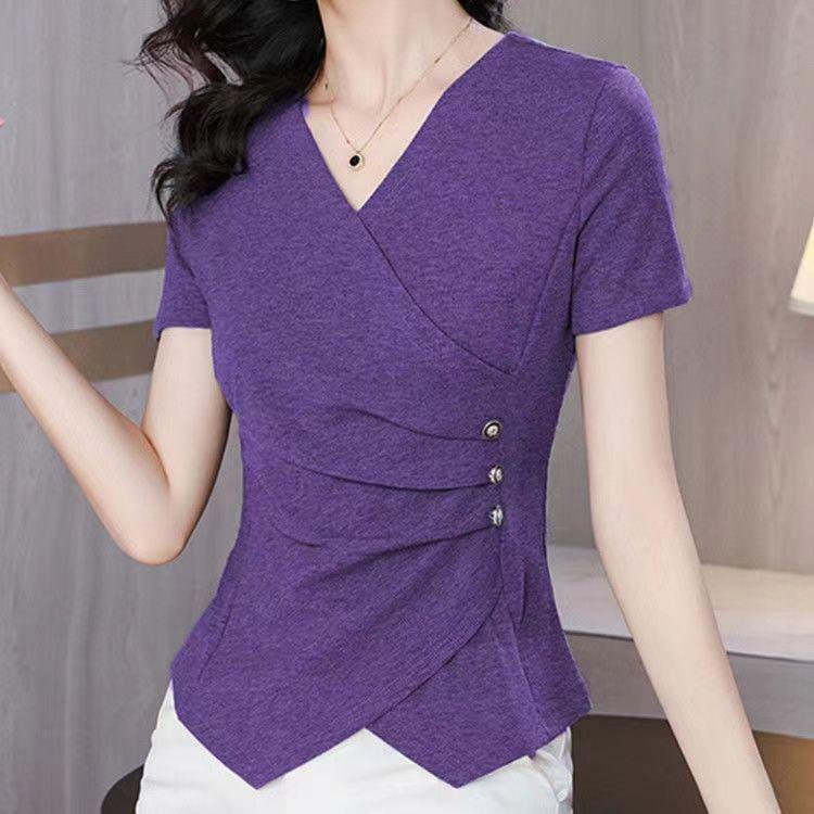 2025 Spring/Summer Irregular High-End Slim Fit Age-Reducing Short-Sleeve T-Shirt L (suitable for 105-115 jin)
2025 Spring/Summer Irregular High-End Slim Fit Age-Reducing Short-Sleeve T-Shirt L (suitable for 105-115 jin)