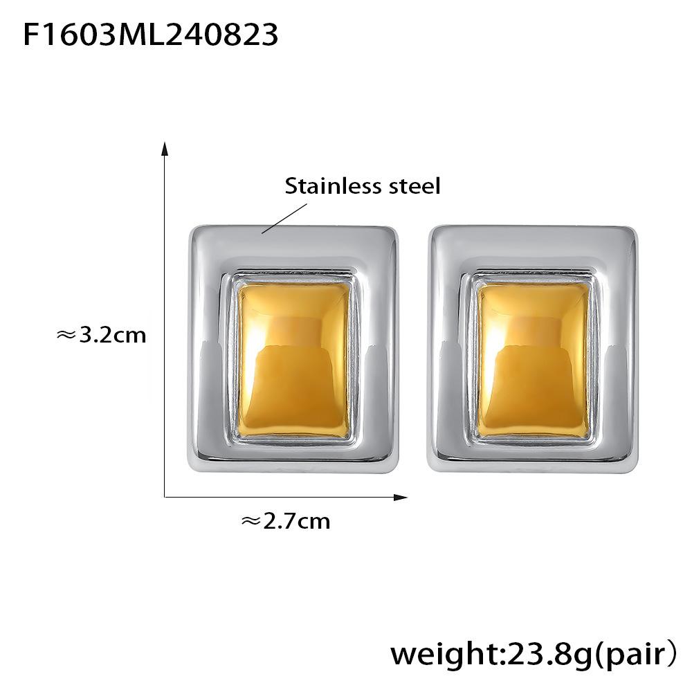 Стильные прямоугольные серьги из нержавеющей стали, подходящие по цвету, новые трендовые серьги из настоящего золота с покрытием PVD, женские серьги в стиле темперамент
Стильные прямоугольные серьги из нержавеющей стали, подходящие по цвету, новые трендовые серьги из настоящего золота с покрытием PVD, женские серьги в стиле темперамент