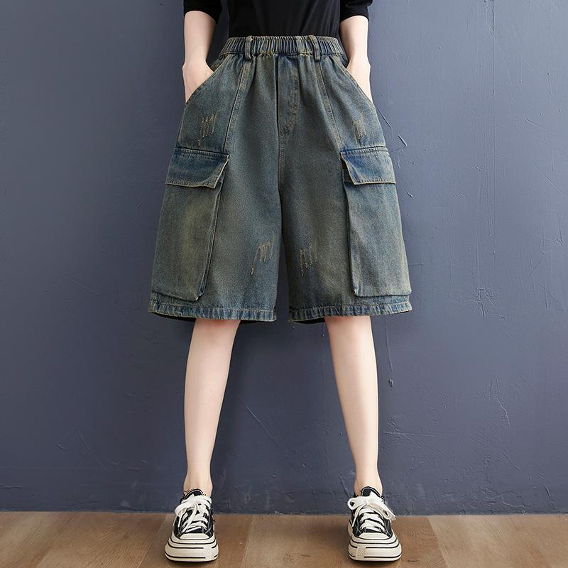Korean Version of Retro Distressed Denim Shorts Women s Summer Loose Large Size Big Pockets Are Thin Wide-leg Tooling Five-point Pants M синий
Korean Version of Retro Distressed Denim Shorts Women s Summer Loose Large Size Big Pockets Are Thin Wide-leg Tooling Five-point Pants M синий