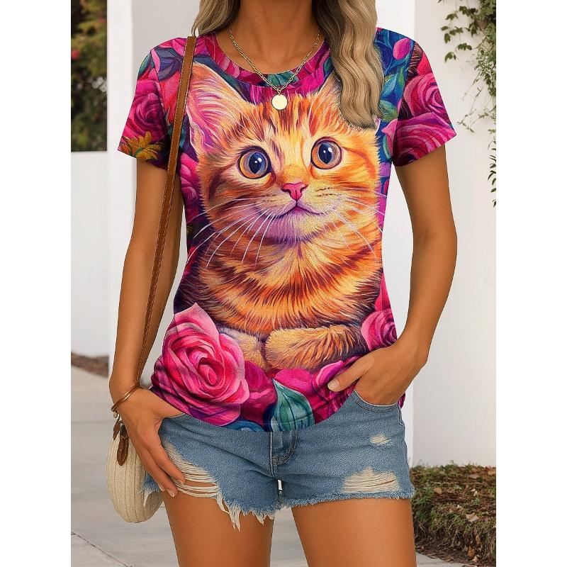 Women s T Shirt Floral Graphic Animal Vintage Stylish Classic Short Sleeve Crew Neck Regular Tops Daily Weekend Print Pink Green Summer Spring 3XL
Women s T Shirt Floral Graphic Animal Vintage Stylish Classic Short Sleeve Crew Neck Regular Tops Daily Weekend Print Pink Green Summer Spring 3XL