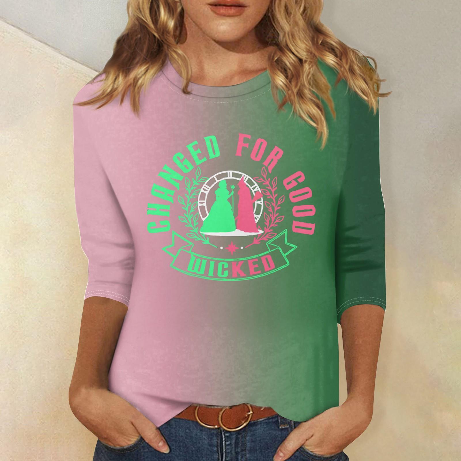 Женская модная повседневная футболка с круглым вырезом и принтом «Bad Witch» с семью рукавами M
Женская модная повседневная футболка с круглым вырезом и принтом «Bad Witch» с семью рукавами M