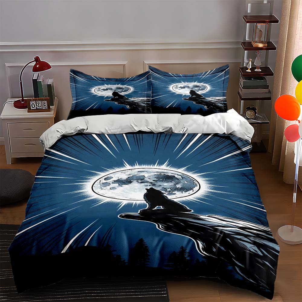 Wolf silhouette, full moon. Bedding sets Duvet cover sets Duvet covers Pillowcases(1 * Duvet Cover 2 * Pillowcases, without duvet insert) 135x200cm
Wolf silhouette, full moon. Bedding sets Duvet cover sets Duvet covers Pillowcases(1 * Duvet Cover 2 * Pillowcases, without duvet insert) 135x200cm
