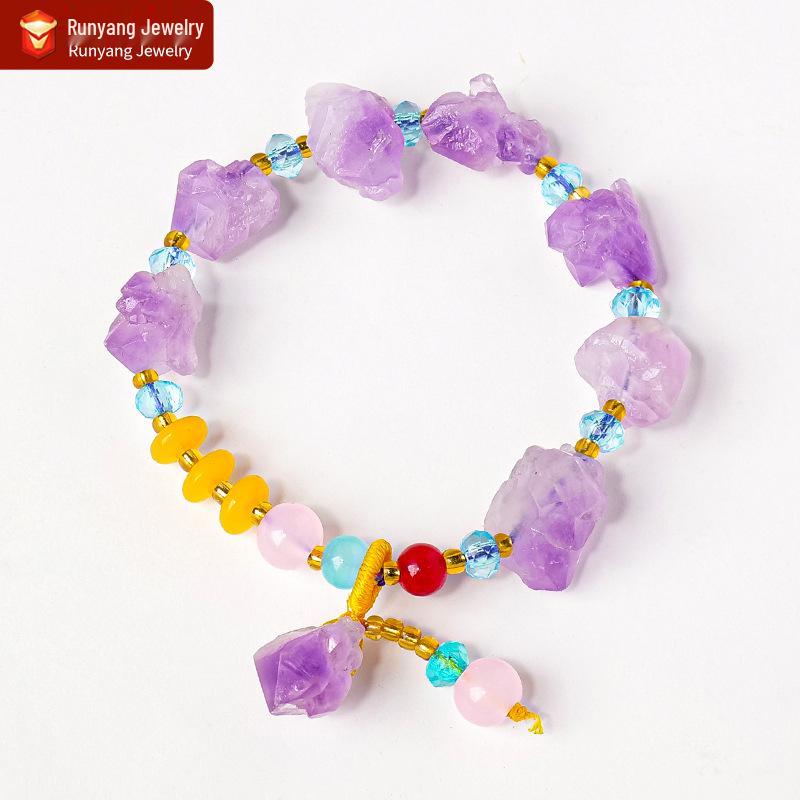 Natural Amethyst Tooth Flower Bracelet: Irregular Beaded Design, Fresh & Simple Jewelry.
Natural Amethyst Tooth Flower Bracelet: Irregular Beaded Design, Fresh & Simple Jewelry.