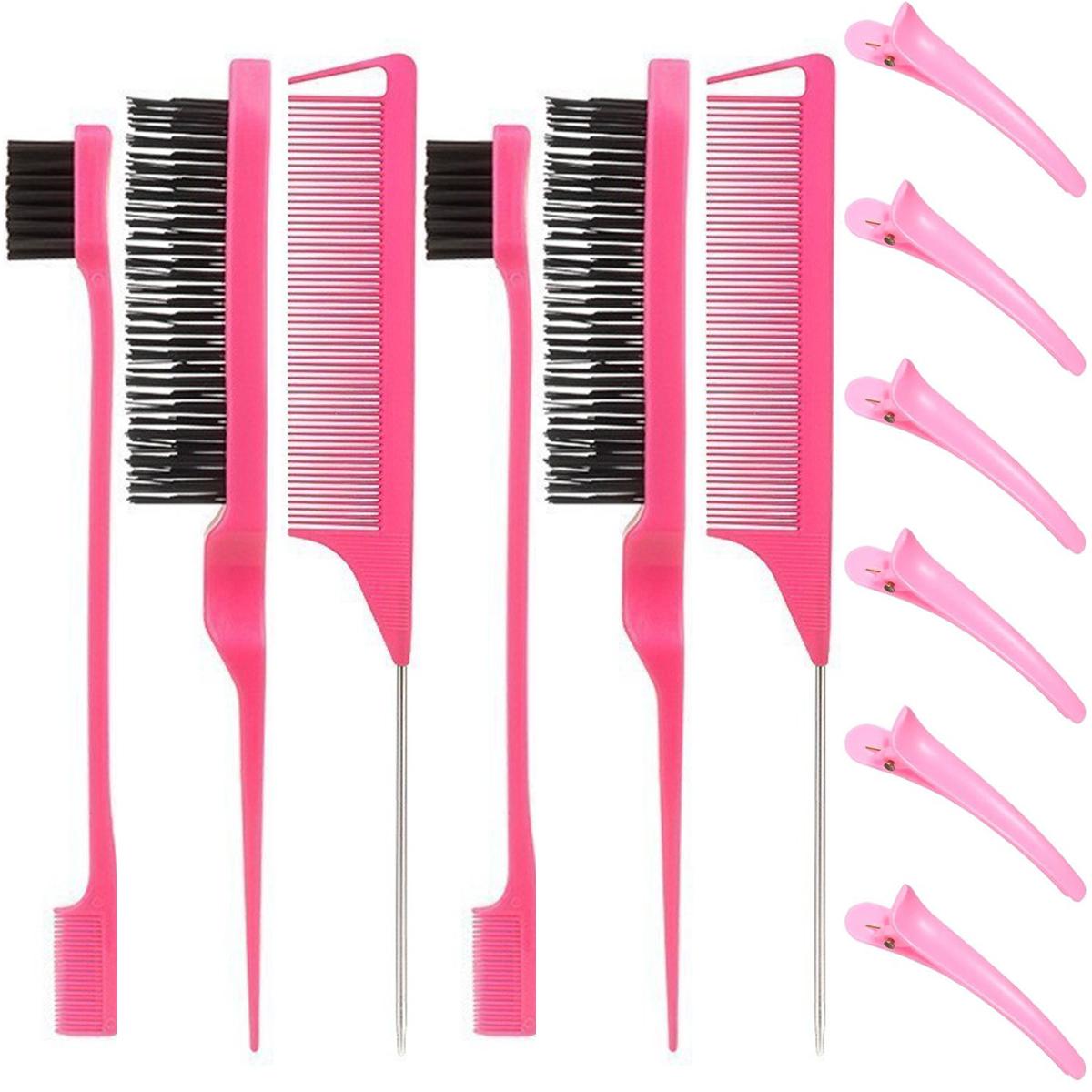 12-Piece Set of Three-Row Detangling Combs, Steel Needle Long Tail Combs, Eyebrow Brushes, Highlighting Combs, Hair Styling Tools for Creat розы красного
12-Piece Set of Three-Row Detangling Combs, Steel Needle Long Tail Combs, Eyebrow Brushes, Highlighting Combs, Hair Styling Tools for Creat розы красного