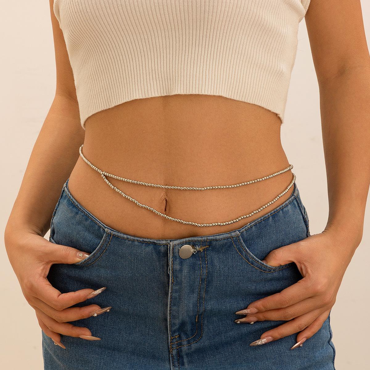 Personalized double-layer imitation pearl beaded waist chain, versatile and sexy round bead body chain Body Chain
Personalized double-layer imitation pearl beaded waist chain, versatile and sexy round bead body chain Body Chain