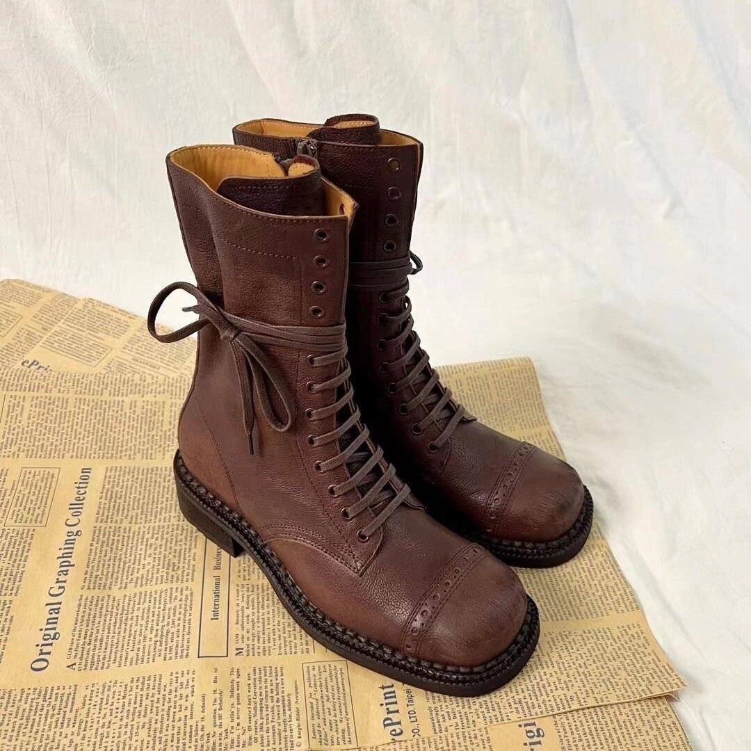 Шкіряні старі середні чоботи Мартін, локомотив, Жіночі черевики Maillard, товстий каблук, короткі черевики Лицарські черевики 37 коричневий
Шкіряні старі середні чоботи Мартін, локомотив, Жіночі черевики Maillard, товстий каблук, короткі черевики Лицарські черевики 37 коричневий