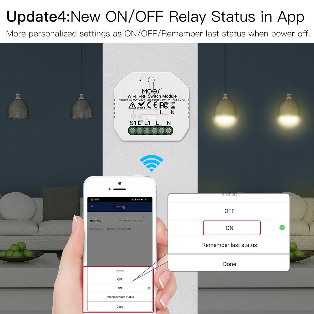 Мини DIY WiFi RF433 умный модуль релейного переключателя Smart Life/Tuya App Control, работа с Alexa Google Home 1 Gang 1/2
Мини DIY WiFi RF433 умный модуль релейного переключателя Smart Life/Tuya App Control, работа с Alexa Google Home 1 Gang 1/2