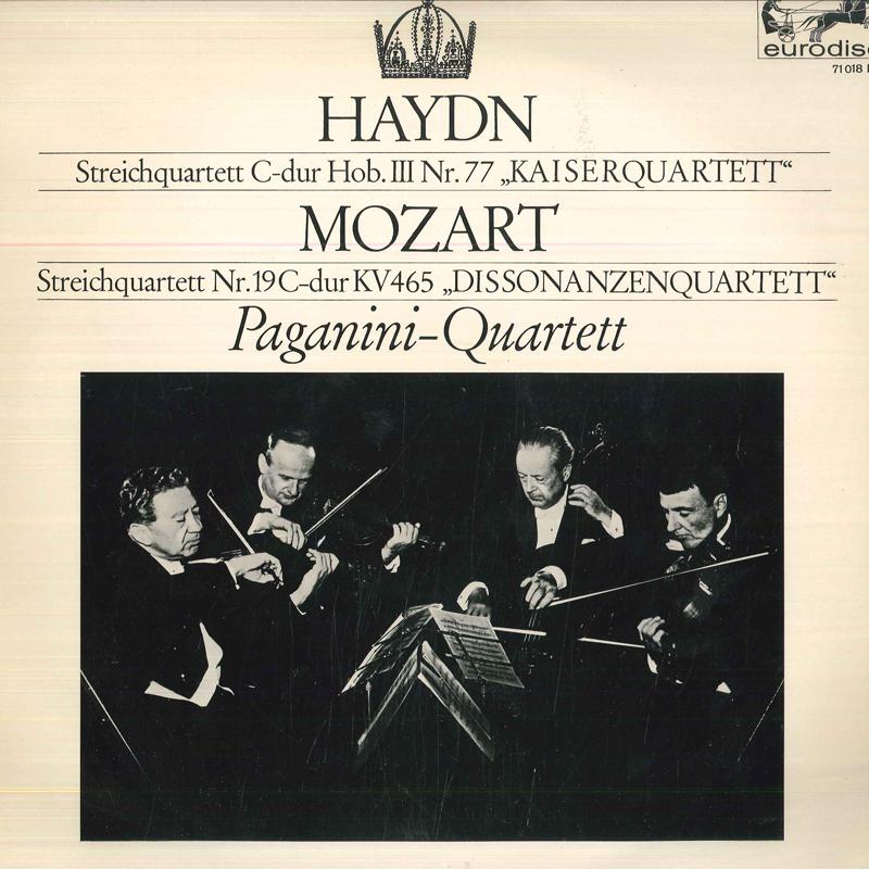 LP Record HAYDN, MOZART, PAGANINI QUARTETT - Streichquartett C Dur 71018KK EURODISC Germany Classical Used
LP Record HAYDN, MOZART, PAGANINI QUARTETT - Streichquartett C Dur 71018KK EURODISC Germany Classical Used