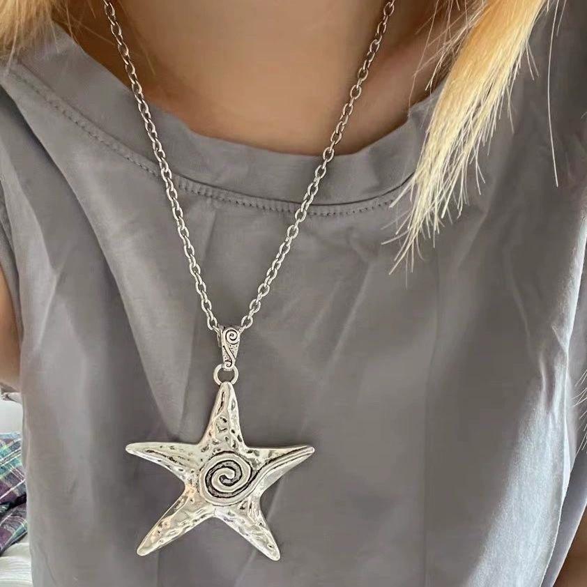 Boho Exaggerated Metal Big Starfish Pendant Necklace for Women Gothic Copper Color Pentagram Star Chain Choker Beach Zircon
Boho Exaggerated Metal Big Starfish Pendant Necklace for Women Gothic Copper Color Pentagram Star Chain Choker Beach Zircon