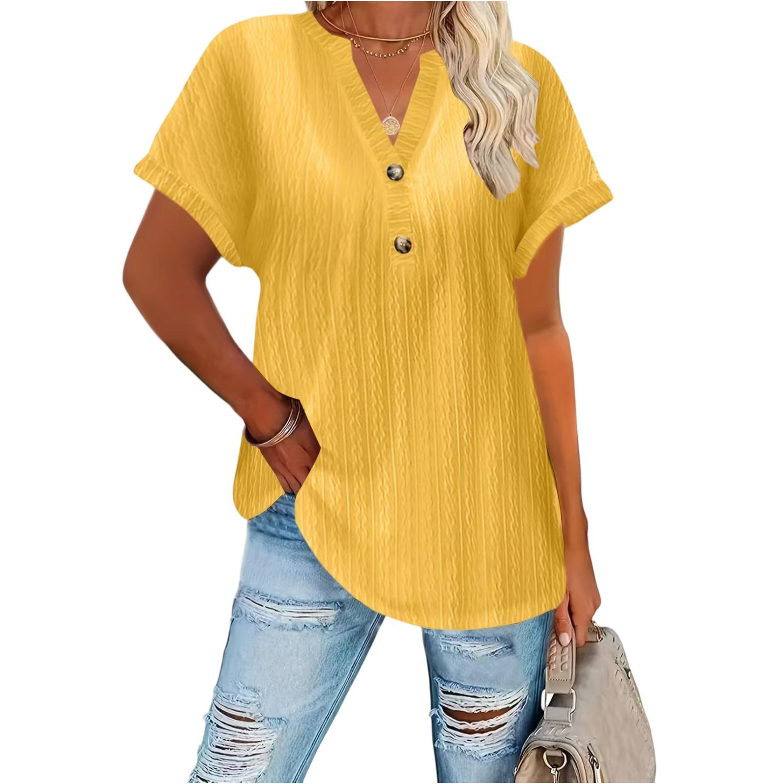 Women s Fashion Casual Button-Up V Neck T Shirt Pullover Short Sleeve Top XL
Women s Fashion Casual Button-Up V Neck T Shirt Pullover Short Sleeve Top XL