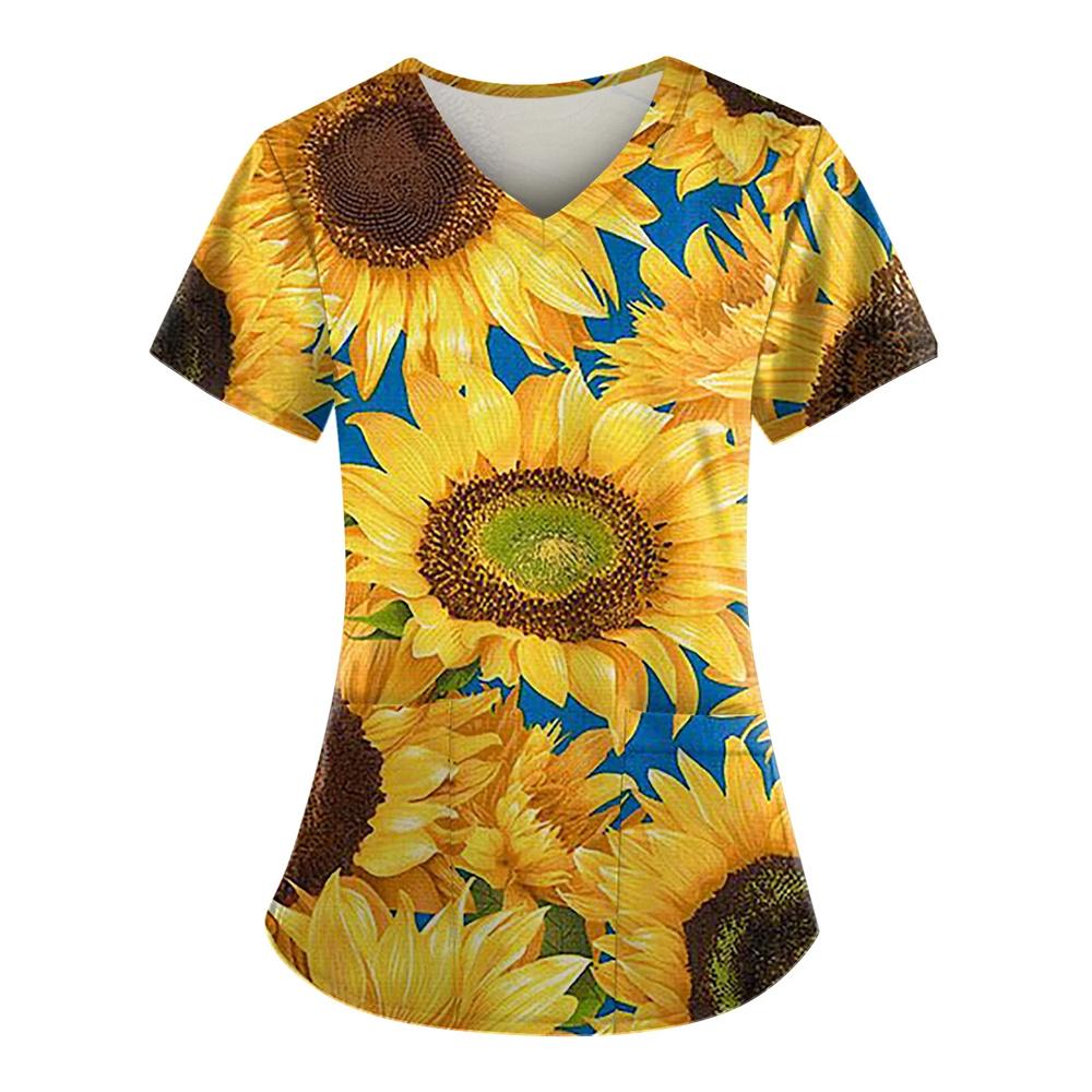Nursing Uniforms for Women Simple Sunflower Pattern Clinical Uniforms Short-Sleeved V-Neck Fashion Prints Surgical Uniform 2025 S
Nursing Uniforms for Women Simple Sunflower Pattern Clinical Uniforms Short-Sleeved V-Neck Fashion Prints Surgical Uniform 2025 S