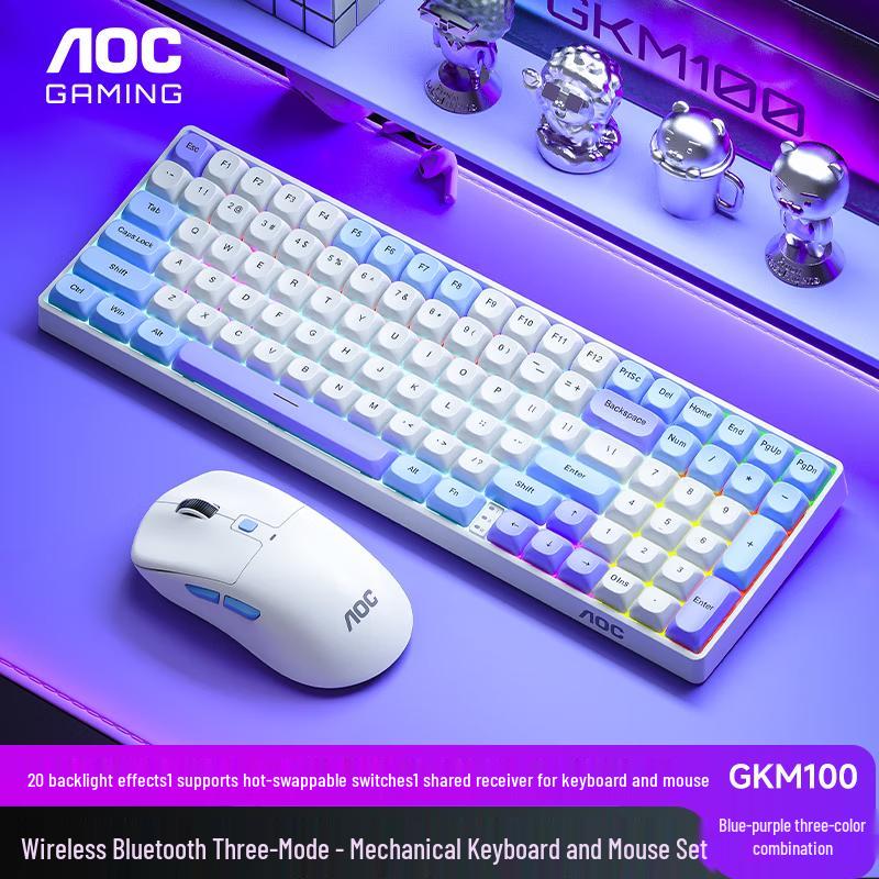 AOC GKM100 Wireless Bluetooth Mechanical Keyboard & Mouse Combo
AOC GKM100 Wireless Bluetooth Mechanical Keyboard & Mouse Combo