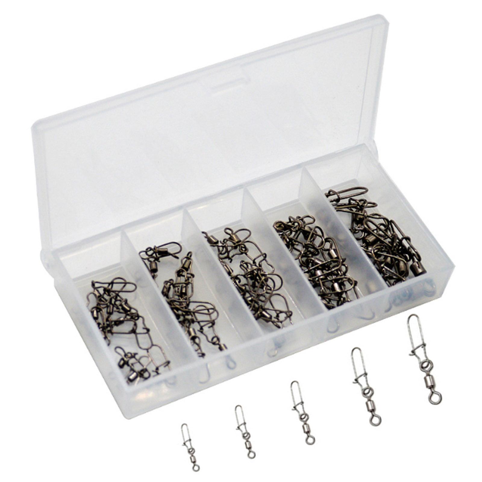 Fishing Swivels Set 50Pieces Stainless Steel Barrels Swivels Snap Fishing Tackle for Trout Catfish and Carp Fishing
Fishing Swivels Set 50Pieces Stainless Steel Barrels Swivels Snap Fishing Tackle for Trout Catfish and Carp Fishing
