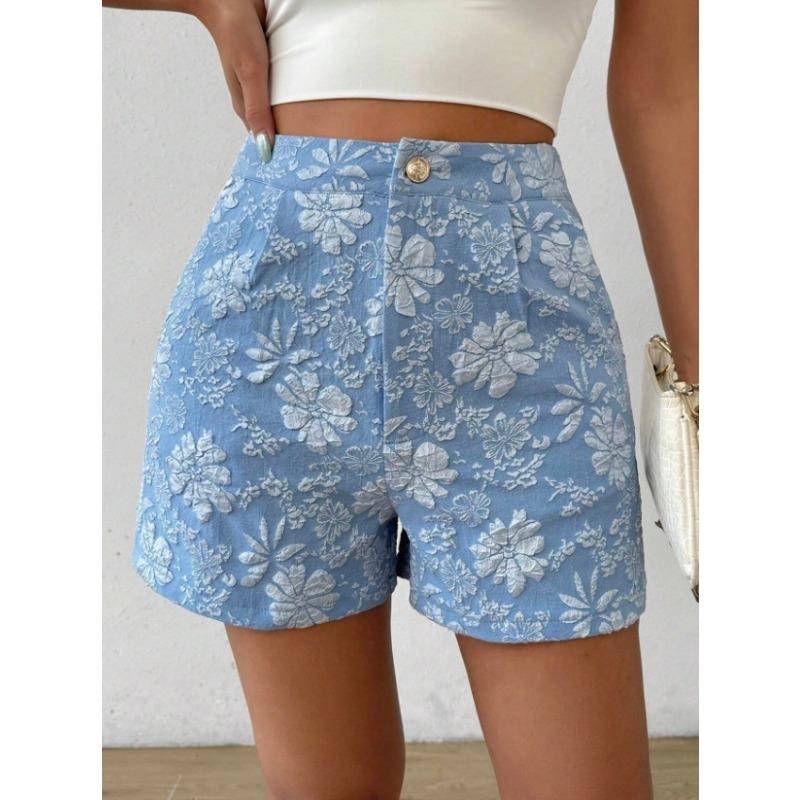 Women s Light Blue Floral Embossed Casual Shorts For Summer And Daily Wear S синий
Women s Light Blue Floral Embossed Casual Shorts For Summer And Daily Wear S синий