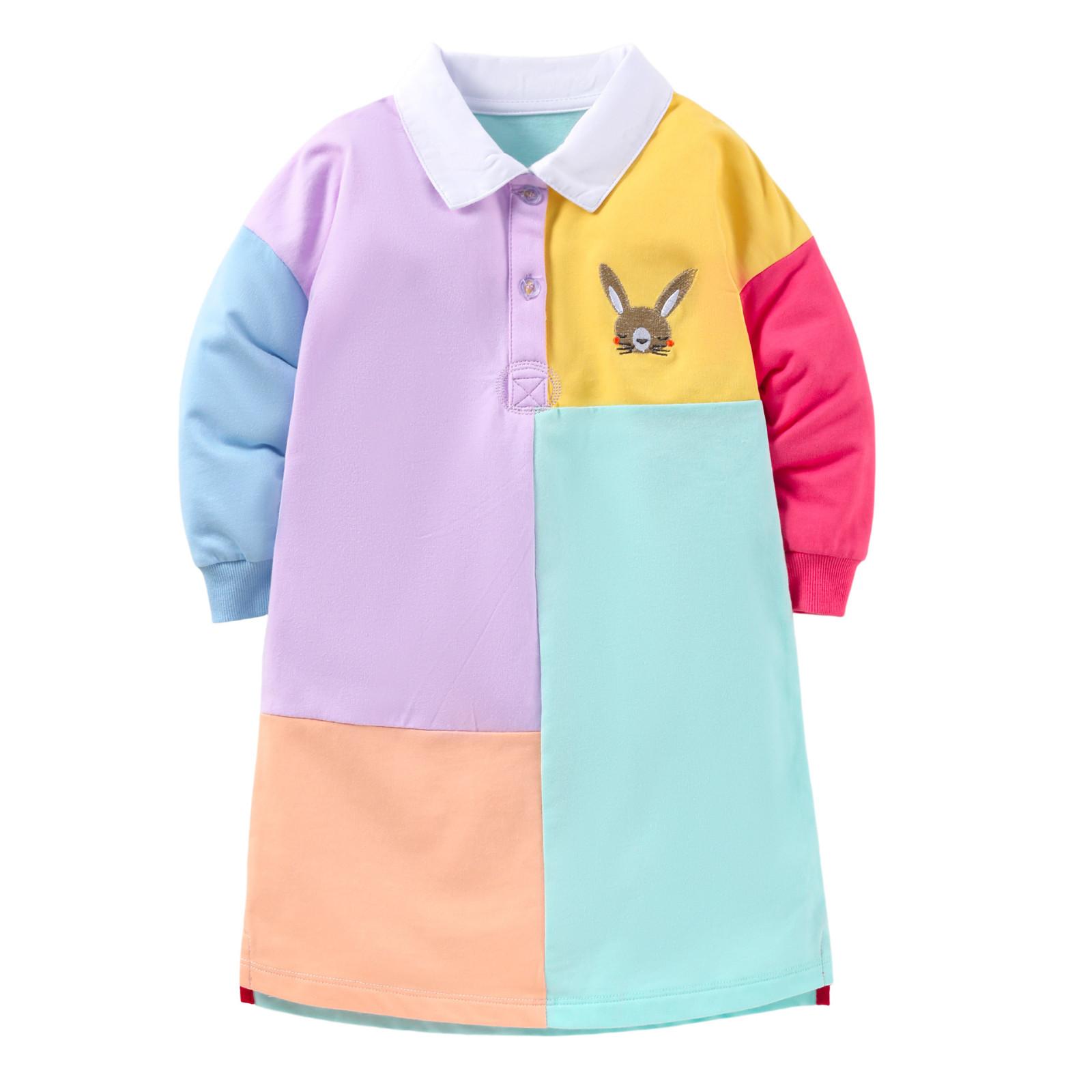Girls Patchwork Cotton Dress Long Sleeve Polo Collar Casual Comfortable Soft Fabric Dress for Toddlers and Kids 110
Girls Patchwork Cotton Dress Long Sleeve Polo Collar Casual Comfortable Soft Fabric Dress for Toddlers and Kids 110
