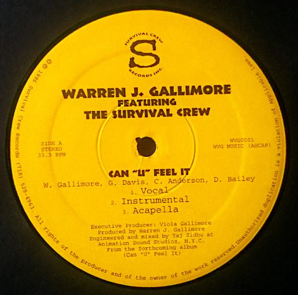 12inch Record WARREN J. GALLIMORE - Can U Feel It WVG0001 Survival Crew R 1996 US Rap & Hip-Hop/R&B Used
12inch Record WARREN J. GALLIMORE - Can U Feel It WVG0001 Survival Crew R 1996 US Rap & Hip-Hop/R&B Used