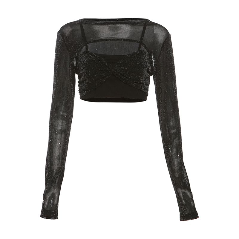 # Sisjuly# Модный Сексуальный Стильный Сет из двух предметов: облегающая майка с длинными рукавами из сетки и футболка. Женский Самый простой для сочетания Модный Black S
# Sisjuly# Модный Сексуальный Стильный Сет из двух предметов: облегающая майка с длинными рукавами из сетки и футболка. Женский Самый простой для сочетания Модный Black S