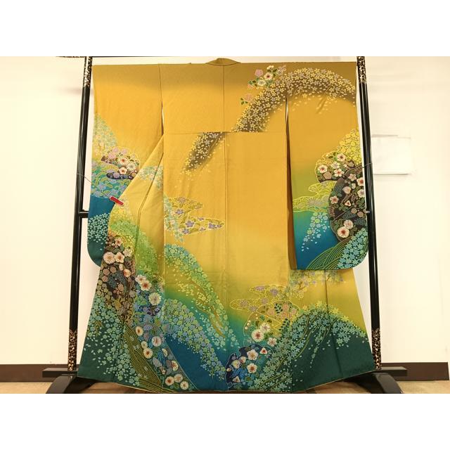 Heiwaya Kimono - Luxurious long-sleeved kimono, Tsujigahana, shibori, halo dyeing, gold color, treated as Kyoto Kimono Yuzen, pure silk, masterpiece
Heiwaya Kimono - Luxurious long-sleeved kimono, Tsujigahana, shibori, halo dyeing, gold color, treated as Kyoto Kimono Yuzen, pure silk, masterpiece
