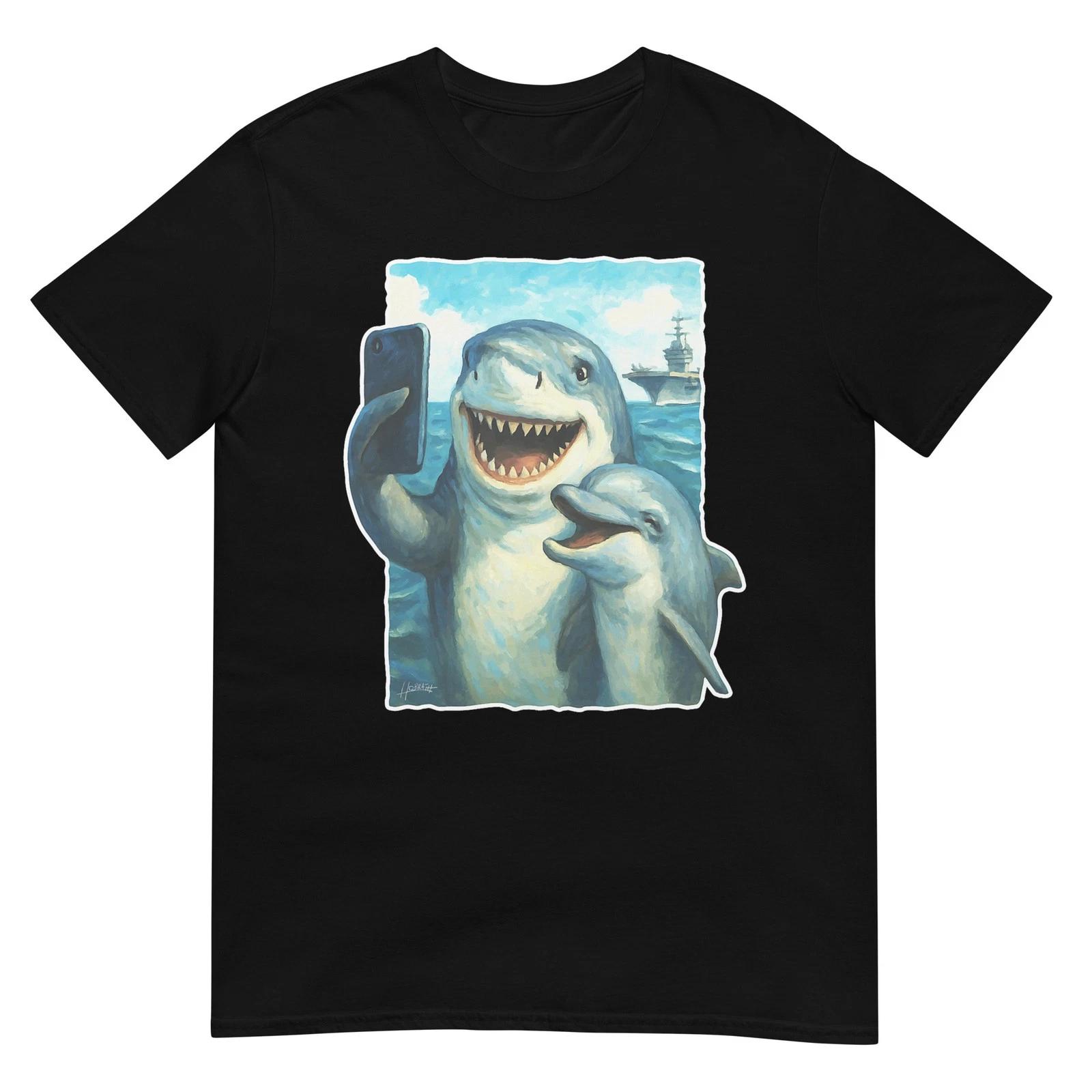 Funny Shark and Dolphin Taking Selfie with Aircraft Carrier T-Shirt 3XL
Funny Shark and Dolphin Taking Selfie with Aircraft Carrier T-Shirt 3XL