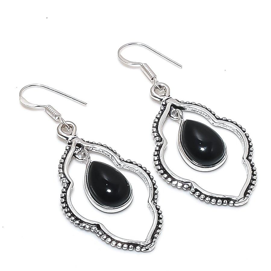 Black Onyx Gemstone Handmade 925 Sterling Silver Jewelry Earring 2.17 KJ-744
Black Onyx Gemstone Handmade 925 Sterling Silver Jewelry Earring 2.17 KJ-744