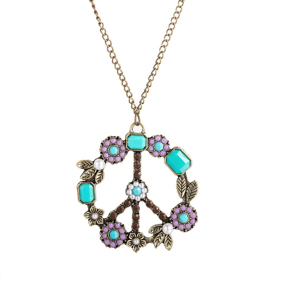 Популярная бижутерия, ретро-ювелирное украшение, инкрустированное жемчугом, LUCKY Wind, антивоенное ожерелье с цветком, женское ожерелье