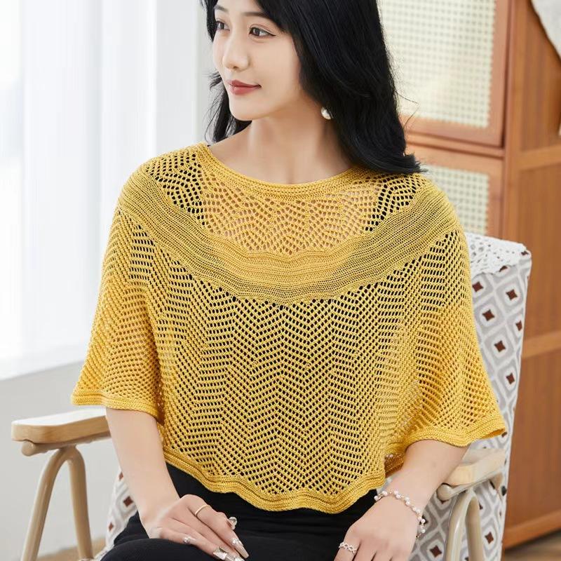 Вязаная шаль, ленивый пуловер, шарф, весна и лето, модный внешний вид с защитой от солнца, подплечники для комнаты с кондиционером, подплечники, накладные