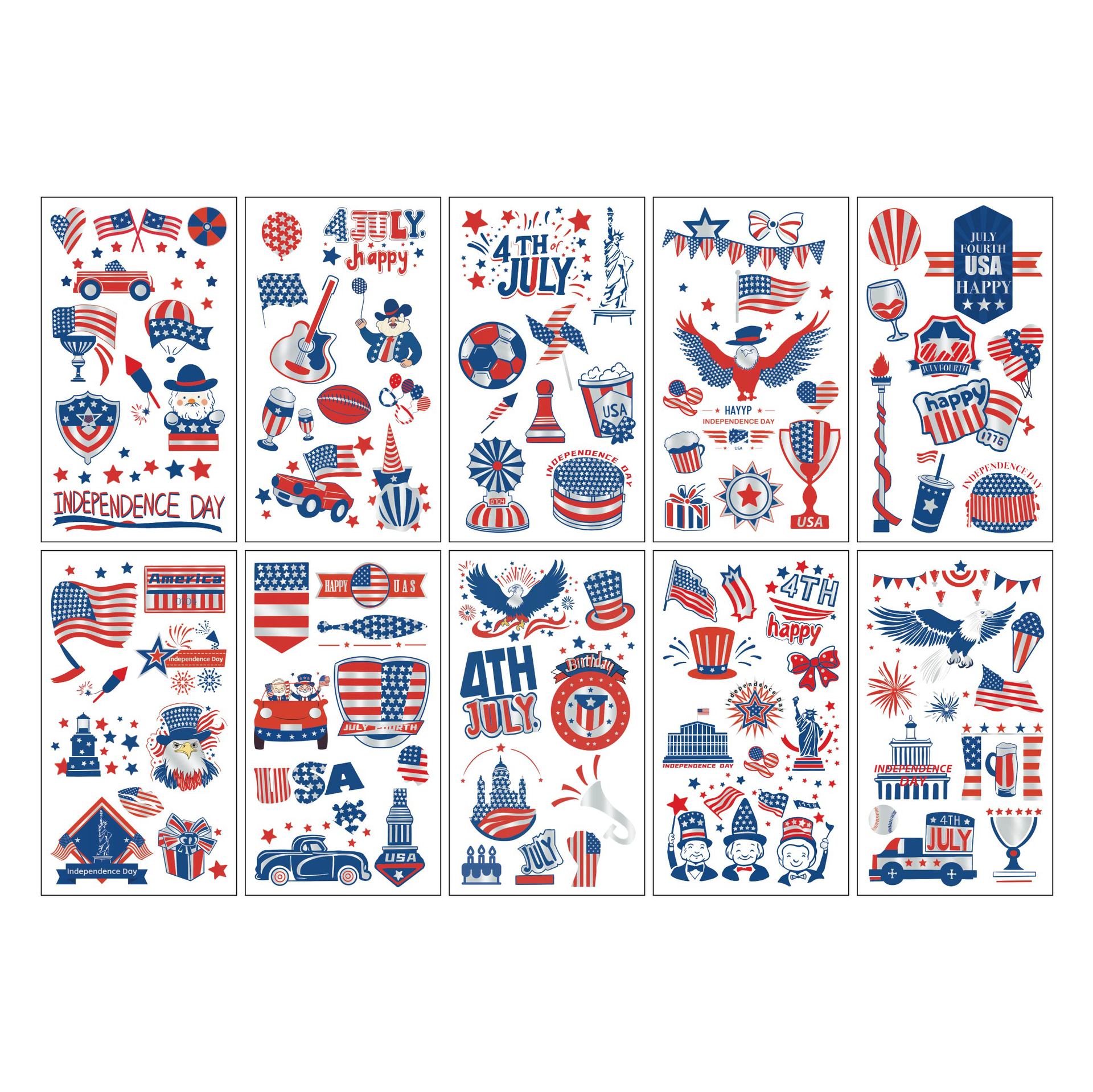 Independence Day Tattoo Stickers USA Holiday Party Themed Face Stickers Tattoo Stickers Persistent Stickers Graffiti 6.8*12cm (sold as a set of 10)
Independence Day Tattoo Stickers USA Holiday Party Themed Face Stickers Tattoo Stickers Persistent Stickers Graffiti 6.8*12cm (sold as a set of 10)