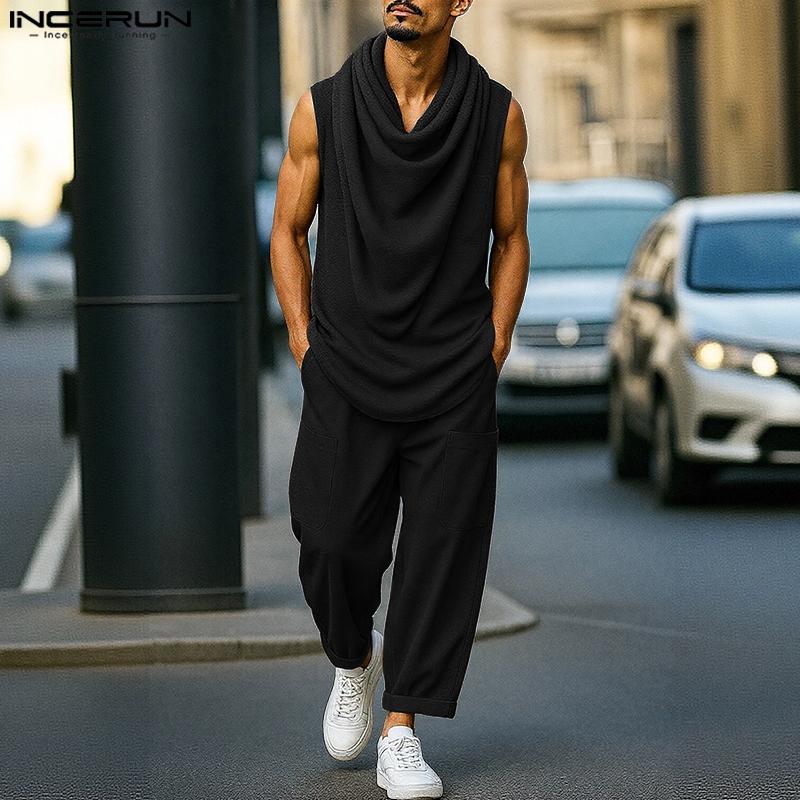 INCERUN Two Pieces Sets Oversized Men Swing Collar Sleeveless Tanks Long Pants Outfits S чёрный
INCERUN Two Pieces Sets Oversized Men Swing Collar Sleeveless Tanks Long Pants Outfits S чёрный