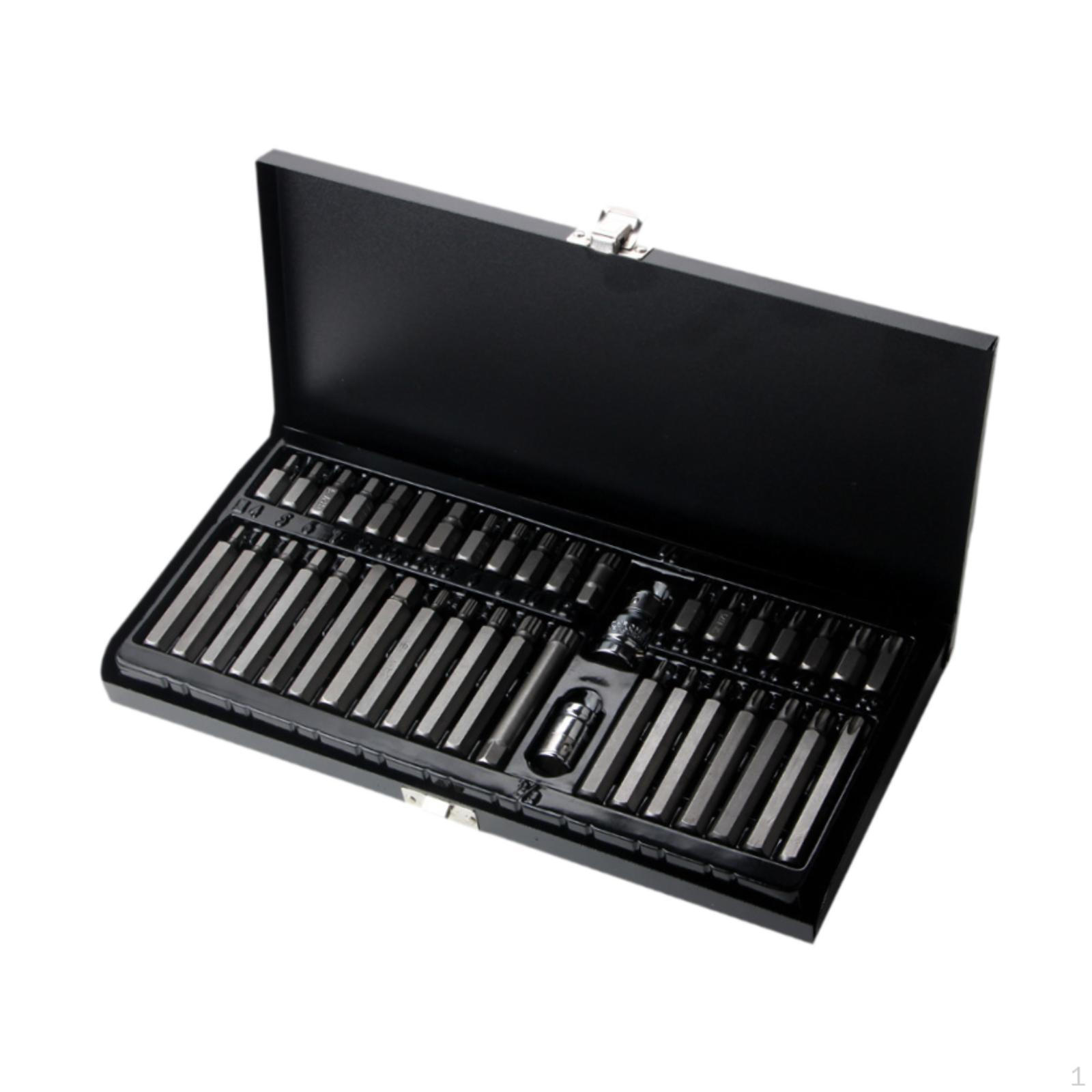 40 Pieces Star Hex Sockets Bit Kit 1/2inch 3/8inch Drive Torx Spline чорний
40 Pieces Star Hex Sockets Bit Kit 1/2inch 3/8inch Drive Torx Spline чорний