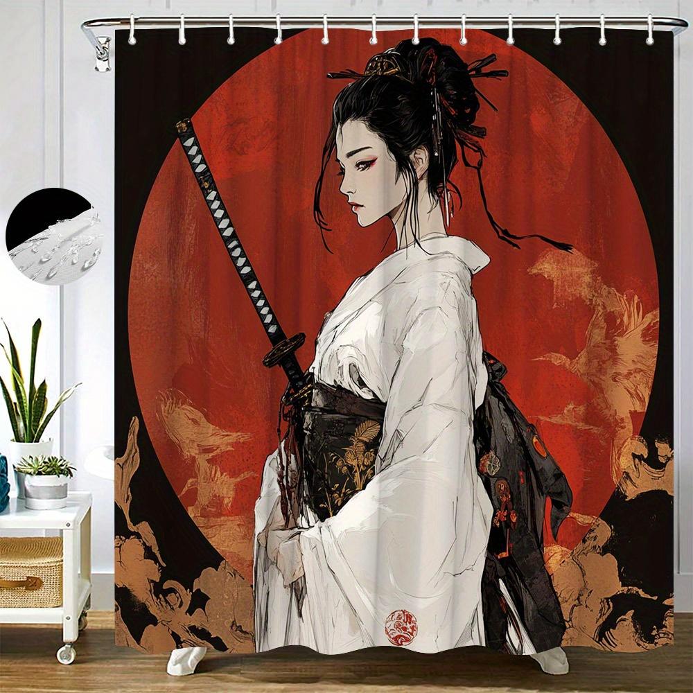 1Pc Anime Style Digital Artistic Japanese Geisha Swordswoman Shower Curtain Red Sun Kimono Katana 12 Hooks 70*70 Inch - Polyeste W60H190(CM)-1 Pcs
1Pc Anime Style Digital Artistic Japanese Geisha Swordswoman Shower Curtain Red Sun Kimono Katana 12 Hooks 70*70 Inch - Polyeste W60H190(CM)-1 Pcs